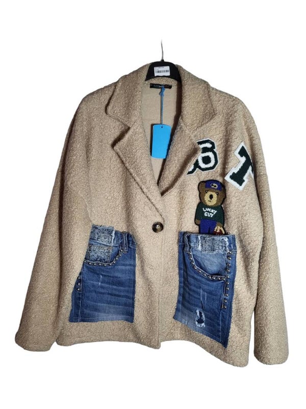 Teddyjacke beige, Gr. 42/44, 1x verfügbar