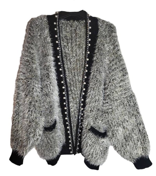 Jäggli schwarz/silber mit Perlen, Gr. 38 - 42/44, 1x verfügbar