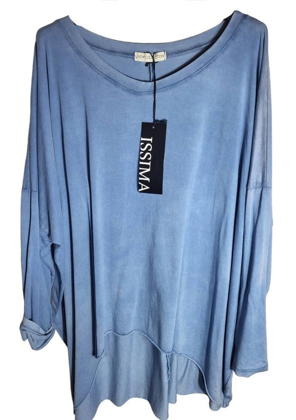 Sweatshirt jeansblau uni, Gr. 42/44 - 1x verfügbar