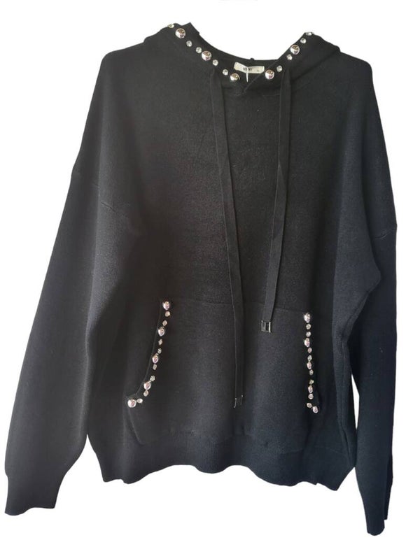 Kapuzenpullover schwarz mit "Bling bling", Gr. 40 - 42/44, 2x verfügbar