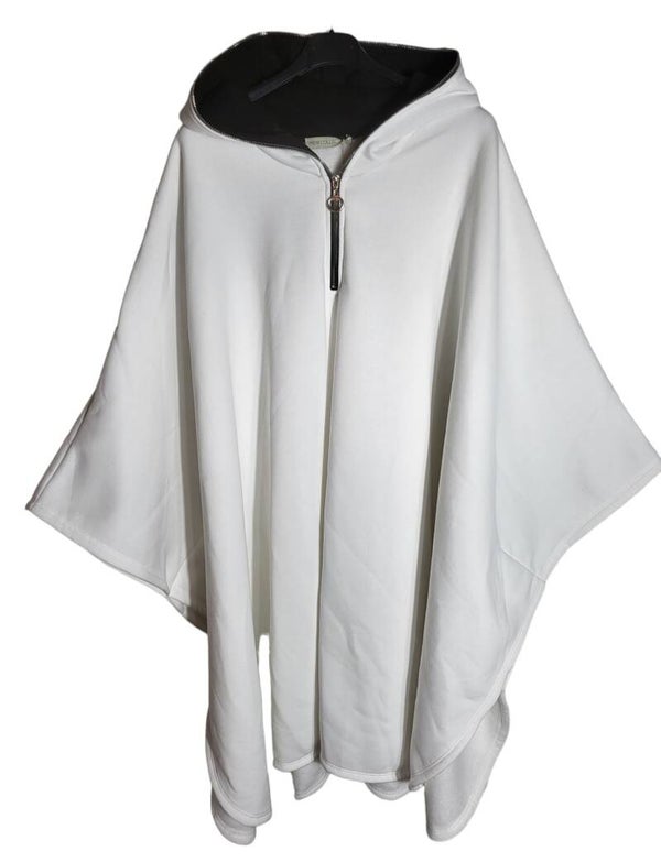 Poncho mit Kapuze weiss, Gr. One size (bis 52), 1x verfügbar