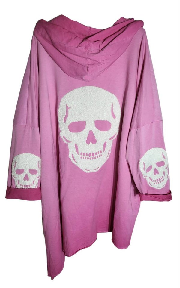 Kapuzenpullover rosa/pink "Skull", Gr. 42 - 46, 1x verfügbar