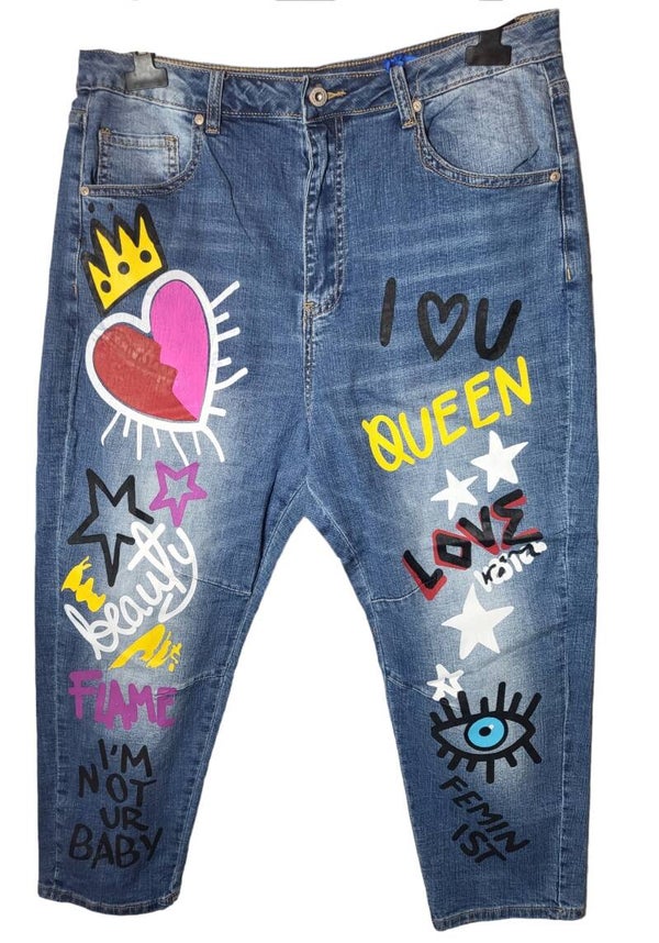 Stretchjeans 3/4 "QUEEN", Gr. L (42/44), 1x verfügbar