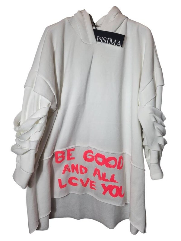 Pullover weiss "Be good and...", Gr. 42 - 46, 2x verfügbar