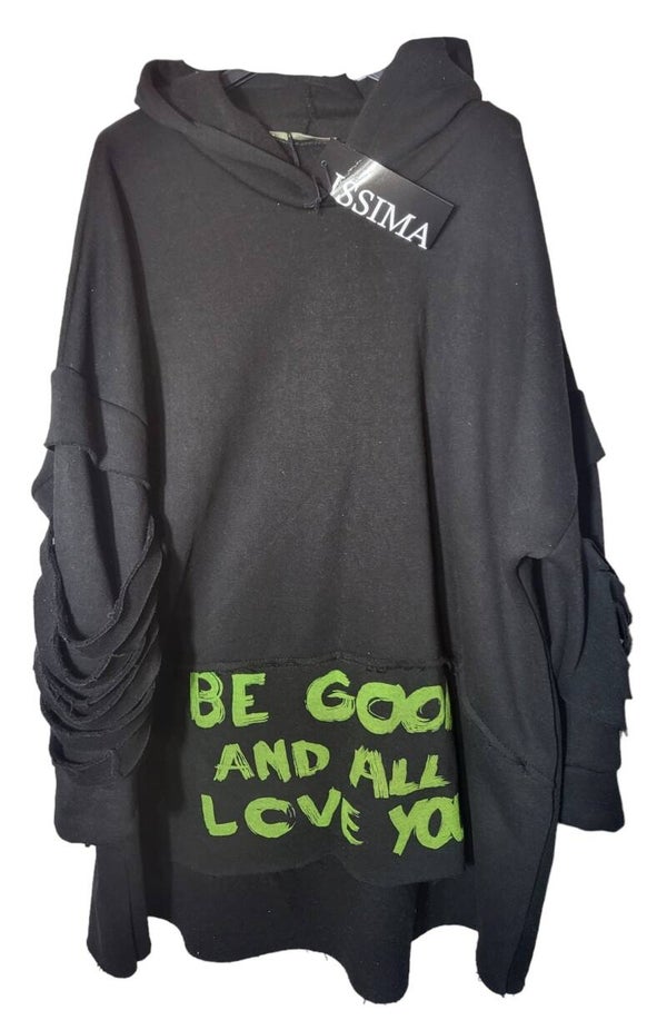 Pullover schwarz "Be good and...", Gr. 40 - 44, 1x verfügbar