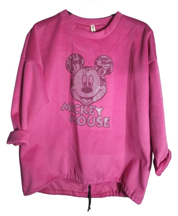 Pullover pink mit glitzer Maus, Gr. 40 - 42/44, 1x verfügbar
