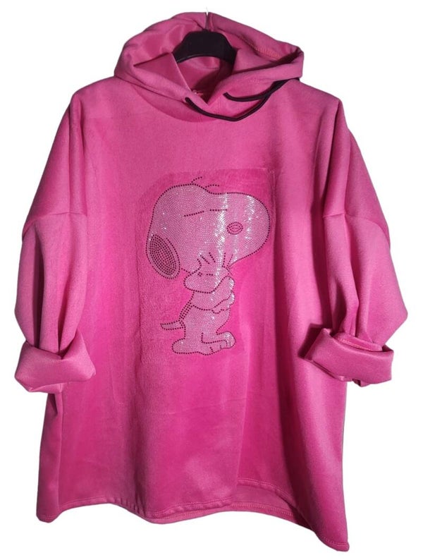 Kapuzenpullover pink mit glitzer Snoopy, Gr. 40 - 42/44, 1x verfügbar