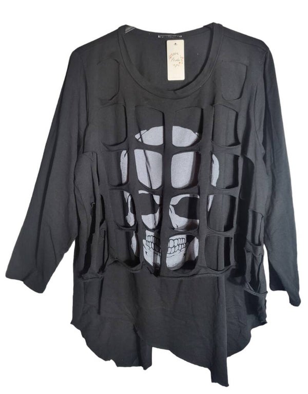 Pullover schwarz "Skull mit Gitternetz", Gr. 42/44 - 46, 1x verfügbar