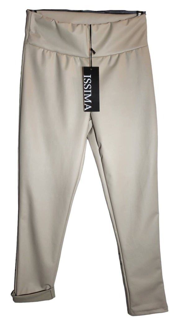 Lederimitat - Leggins beige, Gr. 38/40, 1x verfügbar