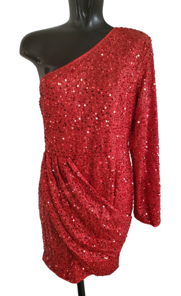 Paillettenkleid rot, Gr. L/XL (38/40) - 1x verfügbar