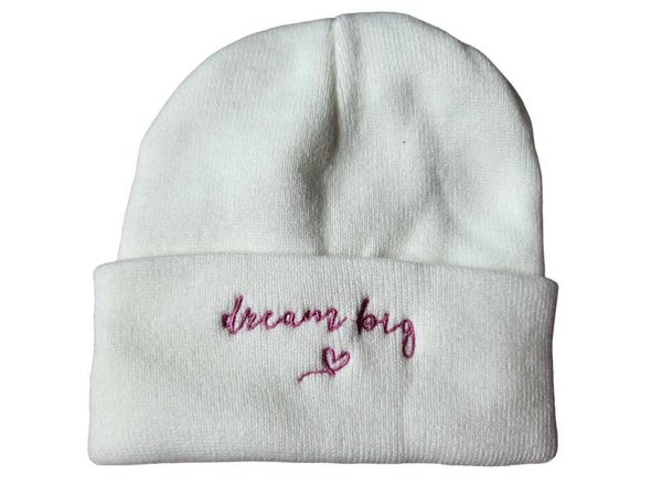 Mütze weiss "dream big", Gr. onesize, 1x verfügbar