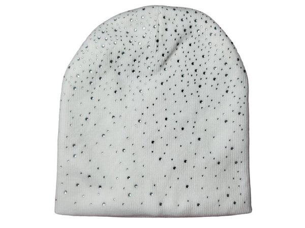 Mütze weiss mit Glitzersteinchen, Gr. onesize, 1x verfügbar