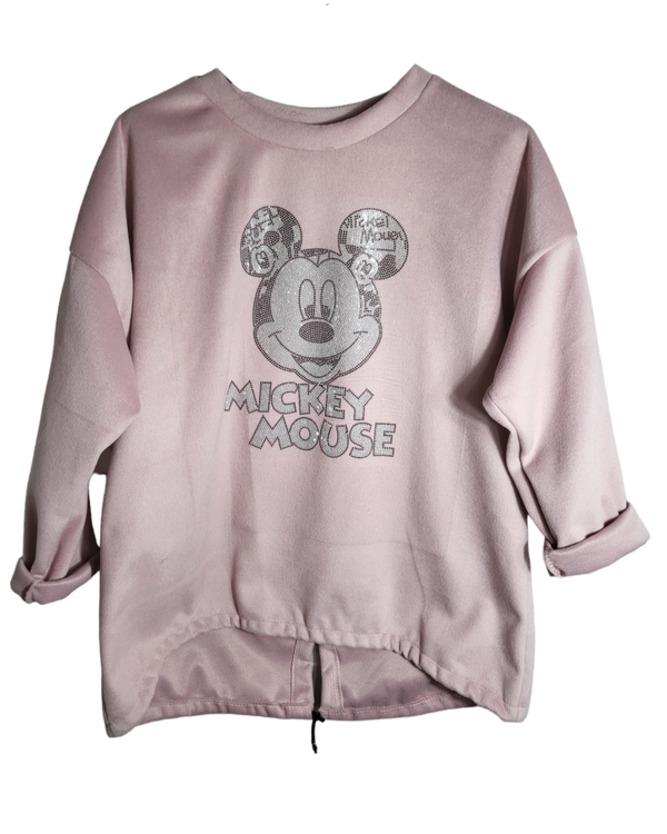 Pullover altrosa mit Glitzer-Maus, Gr 42/44, 1x verfügbar