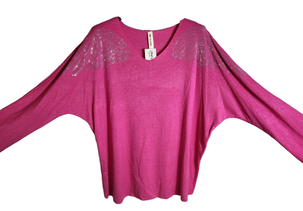 Pullover pink mit Engelsflügel, Gr. 38 - 42, 1x verfügbar