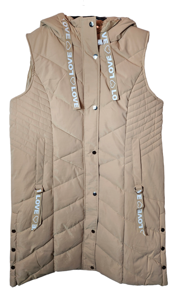 Weste cammel matt "LOVE", GR. XL (42/44), 1x verfügbar