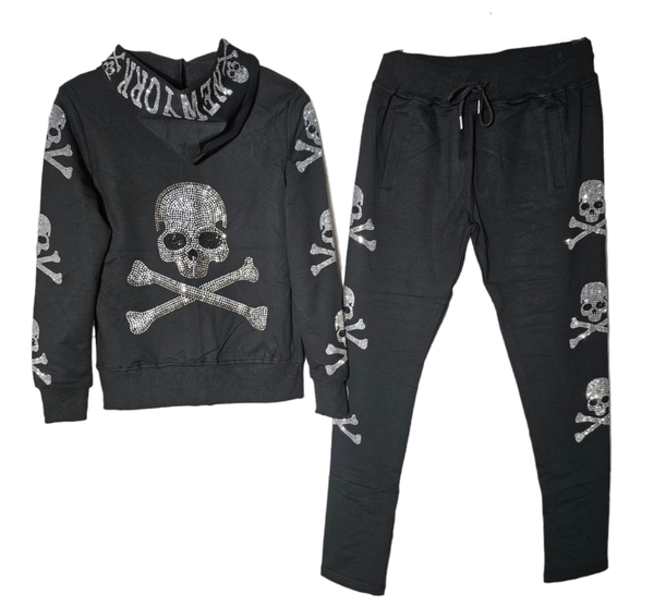 2teiler schwarz "Skull New York", Gr. S/M (36/38), 3x verfügbar