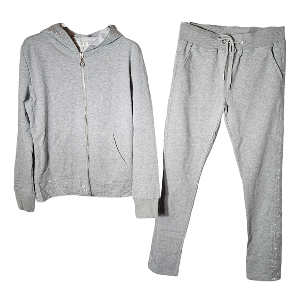 2teiler grau "Bordüre", Gr. S/M (36/38), 1x verfügbar