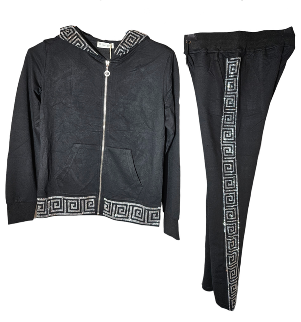 2teiler schwarz "Bordüre", Gr. M/L (40/42), 2x verfügbar