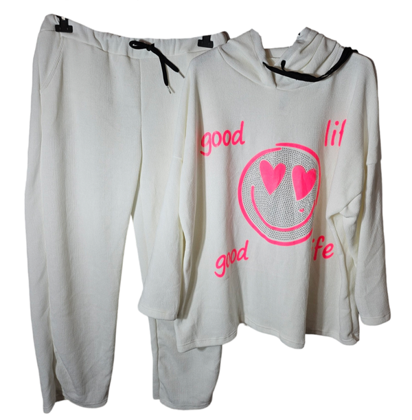 2teiler weiss "Smiley", Gr. 42/44, 2x verfügbar