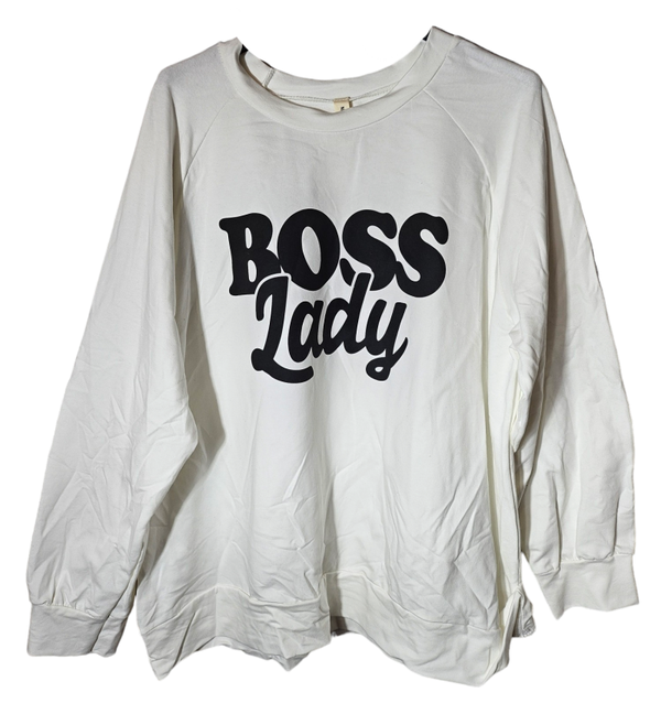Pullover weiss "BOSS LADY",Gr. 44/46, 1x verfügbar