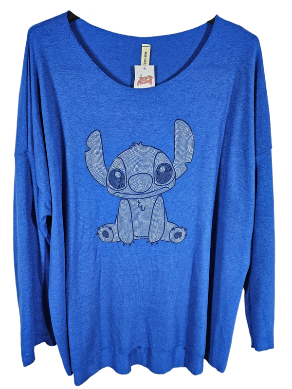 Pullover blau "Stitch", Gr. 42/44, 1x verfügbar