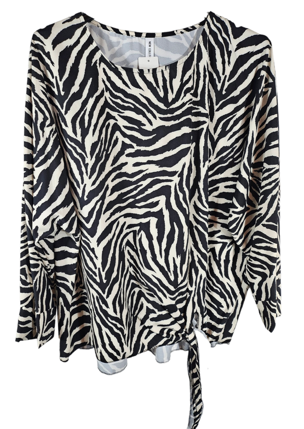 Zebra-Bluse schwarz/weiss, Gr. 46/48, 1x verfügbar