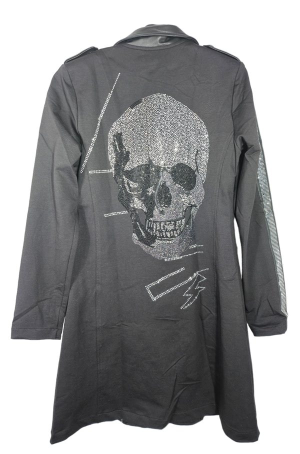 Longblazer schwarz "SKULL & LIGHTNING", Gr. S (36/38), 1x verfügbar