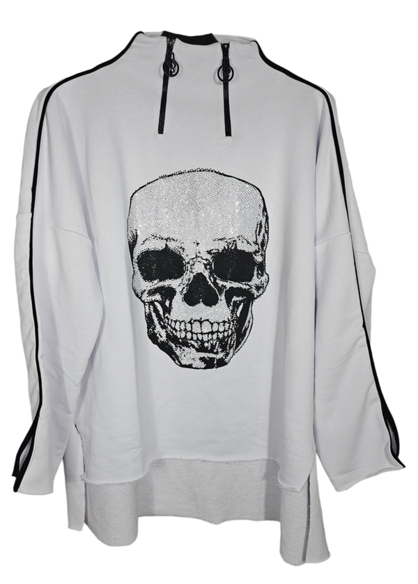 Pullover weiss "SKULL", Gr. L (42/44), 1x verfügbar