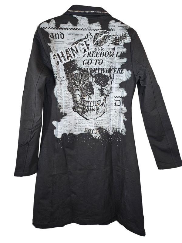 Longblazer schwarz "SKULL & CHANGE", Gr. XXL (44), 1x verfügbar