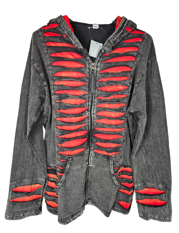 Kapuzenjäggli verwaschenes schwarz/orange, Gr. L/XL (38/40), 1x verfügbar