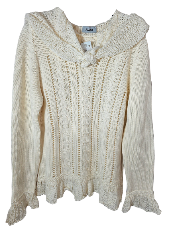 Strickpullover creméweiss mit Merino Wolle, Gr. XXL (42/44), 1x verfügbar
