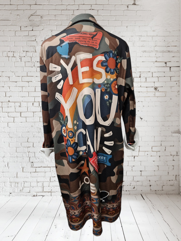 Longblazer "Yes You Can" camouflage Onesize bis Grösse 42/44