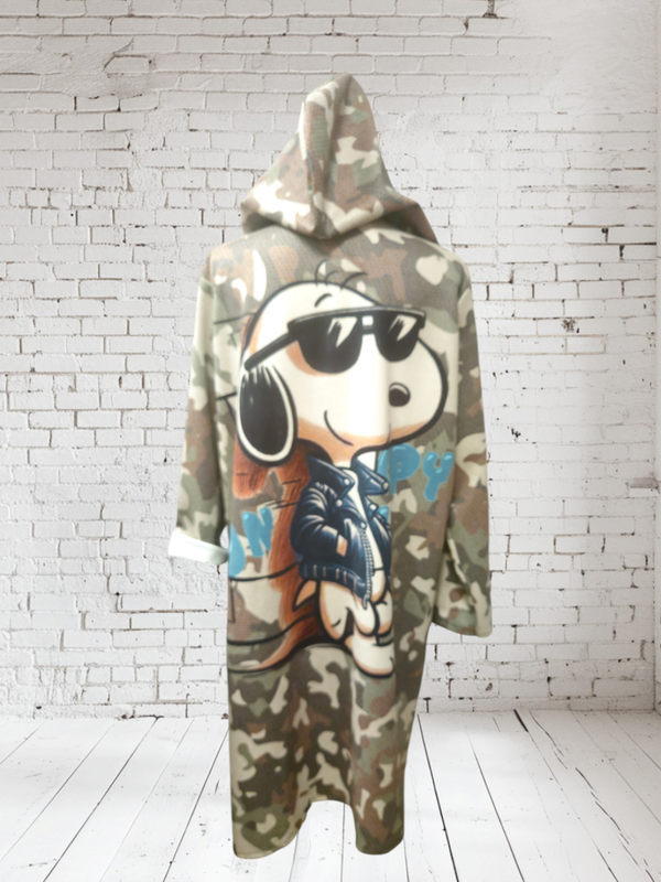Longblazer mit Kapuze "SNOOPY", camouflage Onesize bis Grösse 44/46