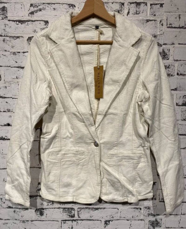 Blazer weiss mit Pailletten im Manchesterstyle, Gr. S, 1x verfügbar