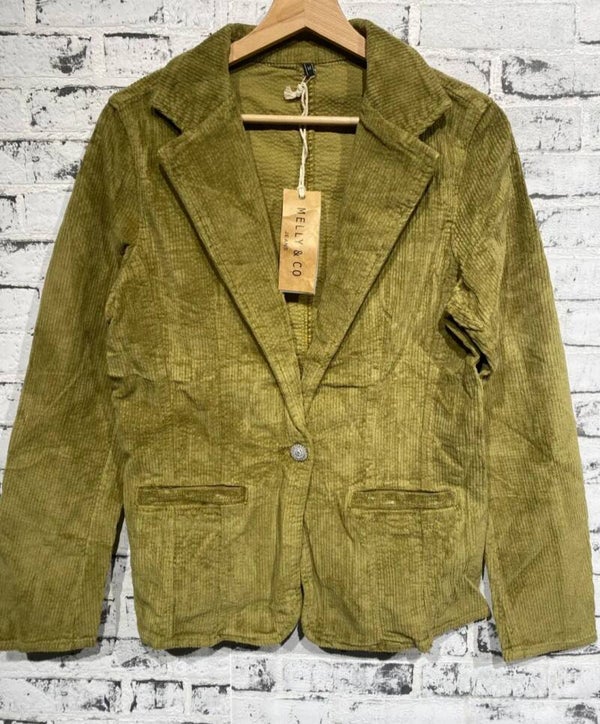Blazer kiwi mit Pailletten im Manchesterstyle, Gr. L, 1x verfügbar