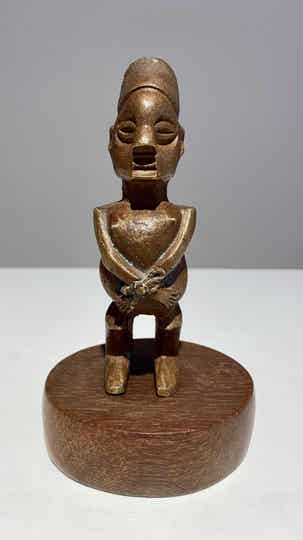 Teke bronze  statue of a slave DR Congo Brazzaville 19th century African Art Africain