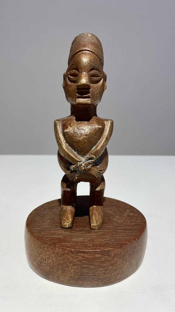Teke bronze  statue of a slave DR Congo Brazzaville 19th century African Art Africain