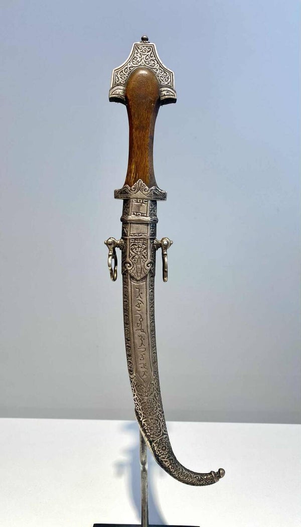 19th century antique Moroccan dagger KHANJAR KOUMMIYA KOUMMYA MOROCCO AMAZIGH JAMBIYA horn silver