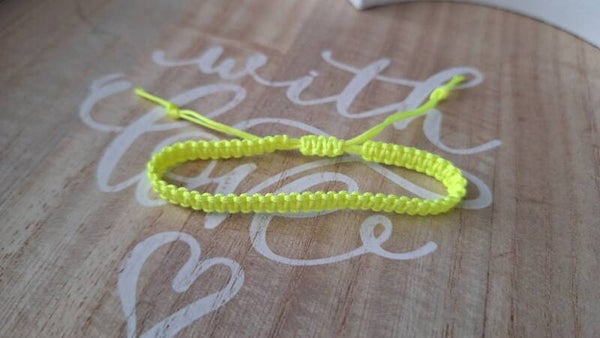 Makramee Armband neongelb