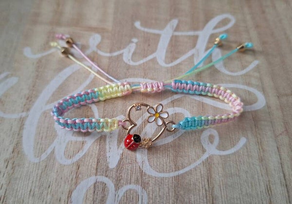 Makramee Armband bunt, Glücksarmband