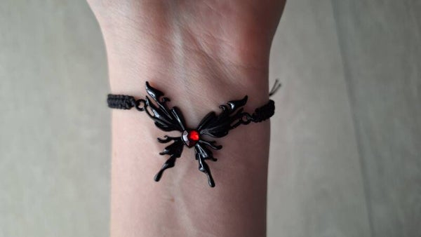 Gothic Armband Schwarz Schmetterling