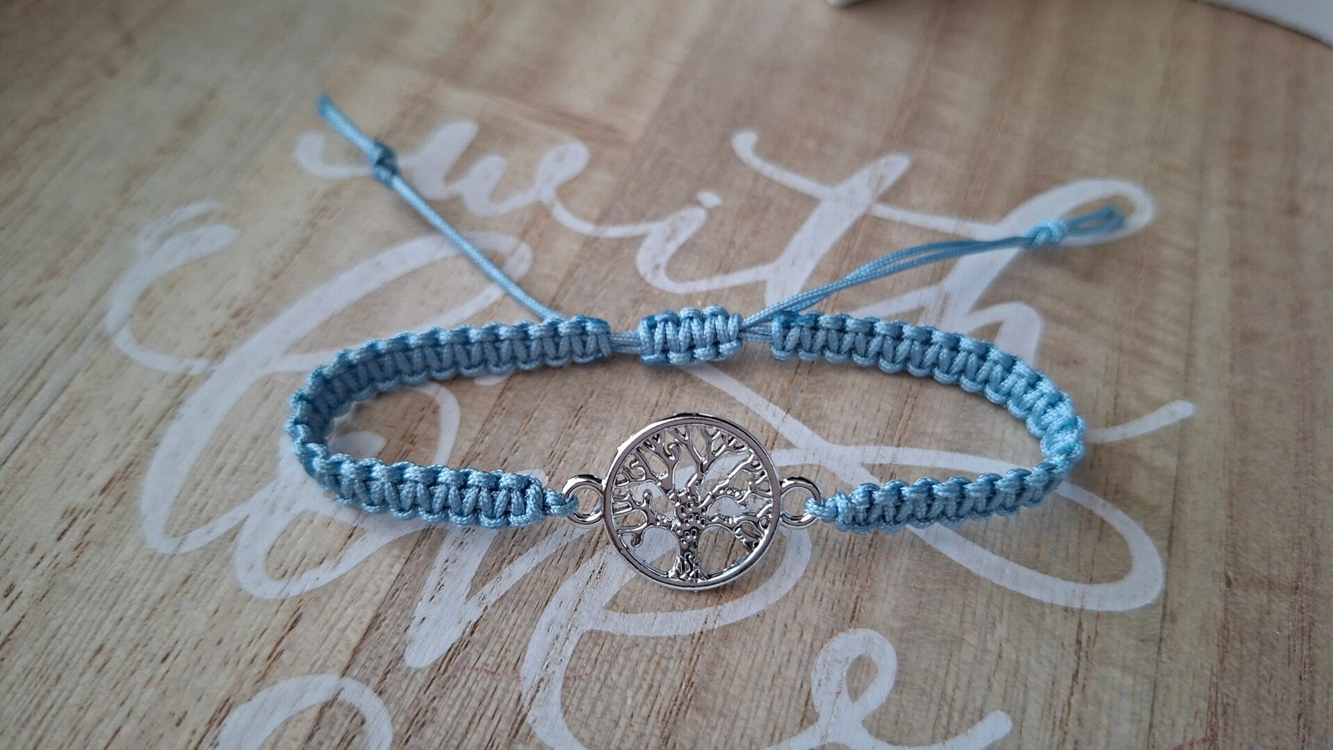 Armband Lebensbaum hellblau