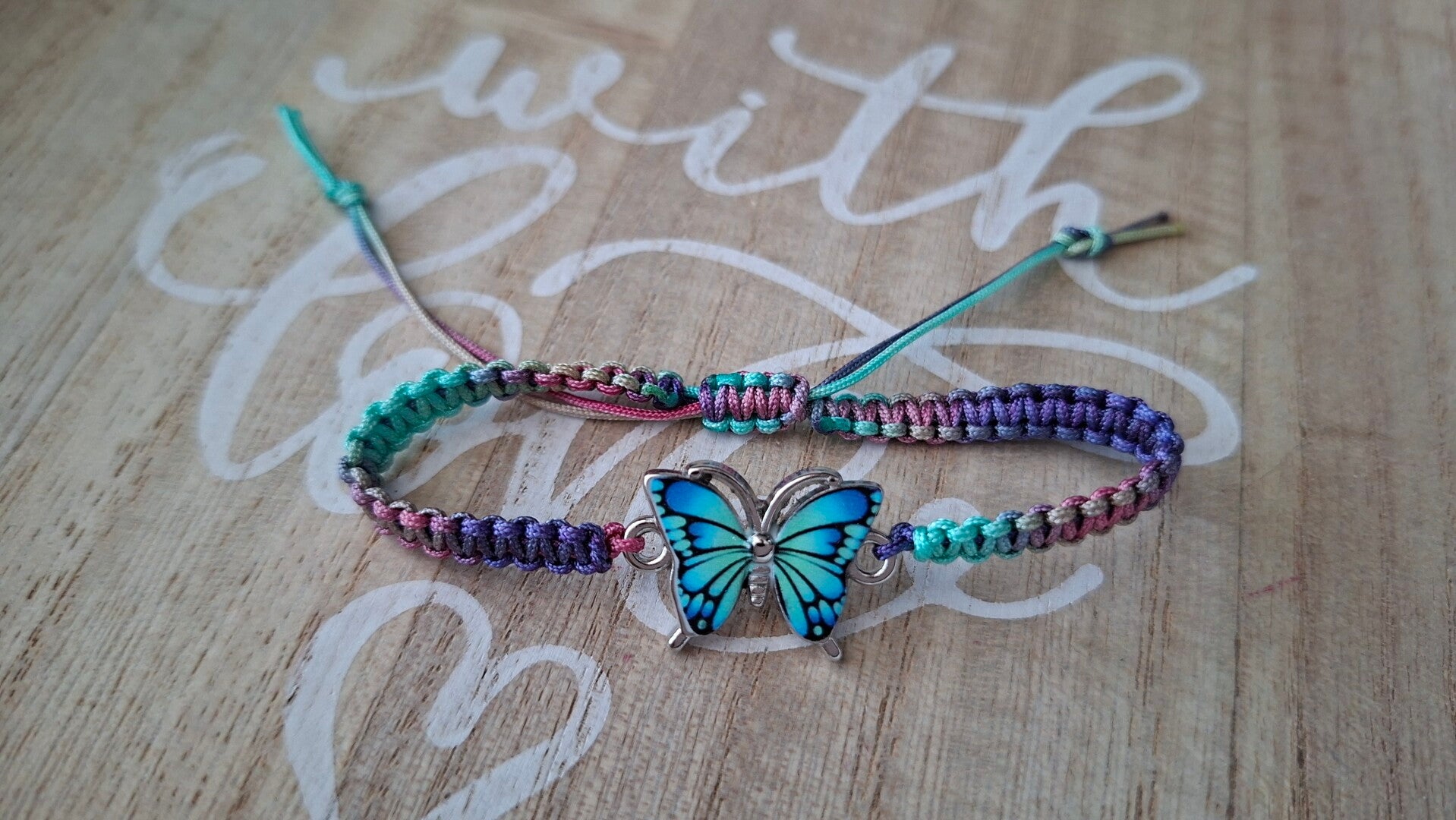 Armband Schmetterling blau lila