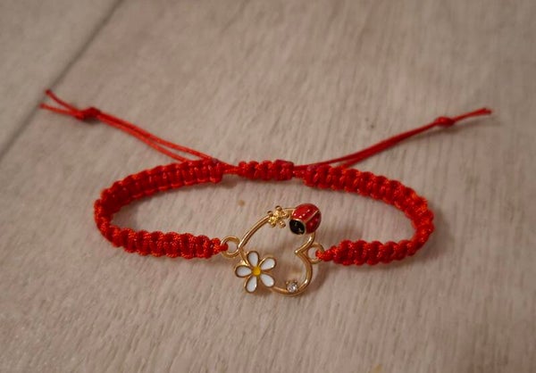 Armband Marienkäfer rot für Kinder