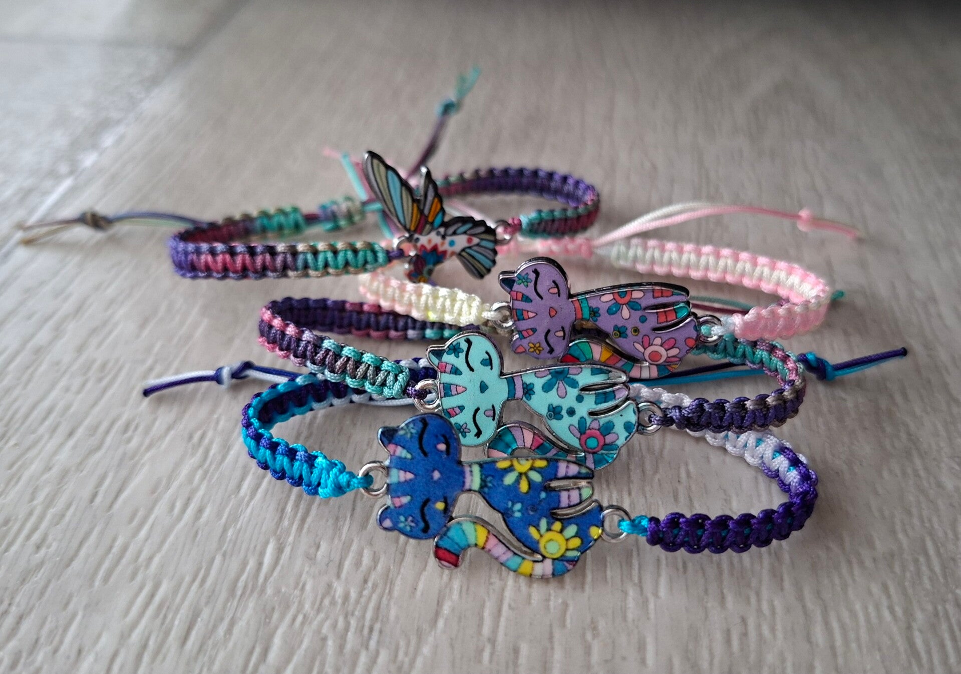Armband Set Katze und Kolibri