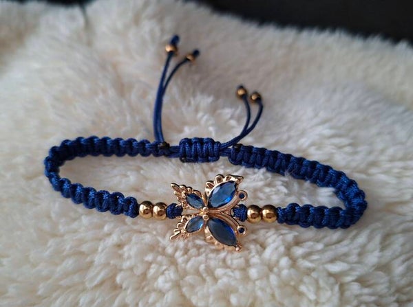 Armband blau Schmetterling
