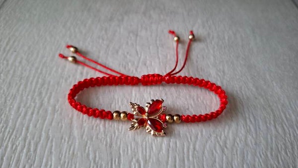 Armband Schmetterling rot