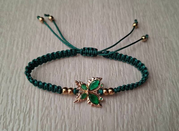 Armband Schmetterling dunkelgrün