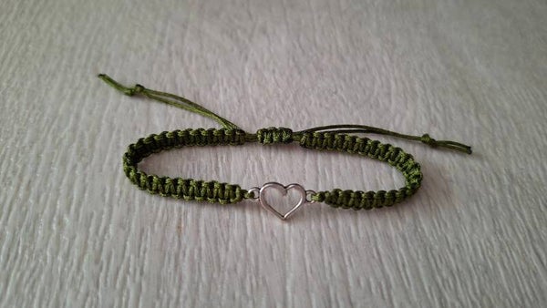 Armband Herz oliv