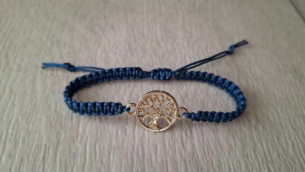 Armband Lebensbaum dunkelblau